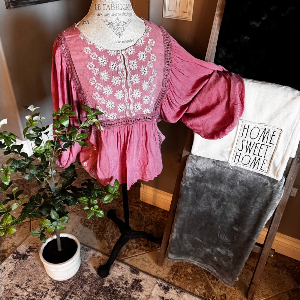 LIV Los Angeles Embroidered Blouse